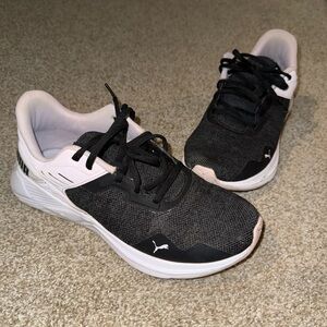 Puma Charcoal and White Athletic Shoes